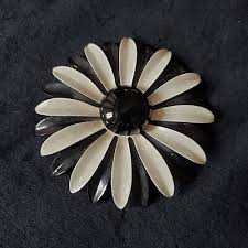 Estate Sale Vintage Retro 60's Big Black & White Daisy ...
