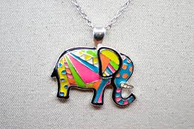 Silver Tone With Colorfull , Enamel , Elephant Pendant ...