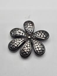 Vintage Sterling Silver Puffy Hollow Flower Slide Pendant | eBay