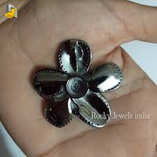 Blue Sapphire Flower Pendant: Sterling Silver Enamel Diamond ...