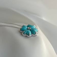 Turquoise and Diamond Clover Pendant Necklace – Jahan Diamond Imports