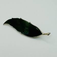 Single Green Leaf Enamel Brooch Banana Leaf Long Leaf 2.5” | eBay