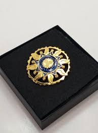 Vintage Gold Tone Celestial Sun Face Sun Ray Enamel Openwork ...