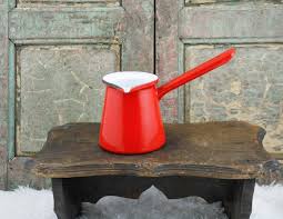 Buy Vintage Enamelware Milk Pan Red Enamel Cooking Cup ...
