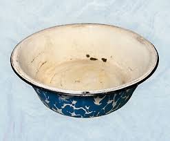 Scarce Antique 10.25” BLUE & WHITE SWIRL Bowl Graniteware Enamelware | eBay