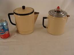 2 Antique Beige Graniteware Purcolator Coffee Pots | eBay