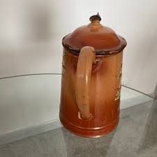 Buy 1930s French Enamel Coffee Pot Vintage French Enamel Coffee Pot Stove Top Coffee Pot French Country Hand Painted 1940s Brown Enamel Sale Online in India - Etsy