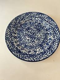 Royal Majestic Stoneware Country Time Blue 8750 Platter 12" Plate Splatterware | eBay