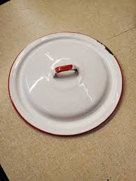 Rustic Style, 9.75 Inch Enamel Ware, Red and White, Large ...