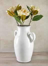 18in Tall Andra Ceramic White Glazed Jar Vase – Jamali Garden