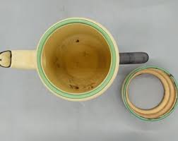 1930s Kockums Emaljerverk Sweden "cream Lux" Retro Enameled Coffee Pot / Teapot | Kockums Jernverks | Vintage Swedish Enamel - Etsy