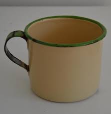 Vintage Farmhouse Style Camping Tan Green Enamel Drinkware Cup - Etsy Australia