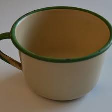 Vintage Farmhouse Style Camping Tan Green Enamel Drinkware Cup - Etsy India