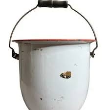 Enamelware | Kitchen | Pair Of Vintage Enamelware White Red Pots | Poshmark