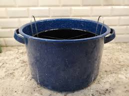 Blue Speckled Enamelware 10" Diam Pot 2 pc 3-section black ...