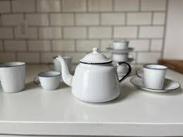 Classic Kokums Swedish White Enamelware Teapot in Great Condition - Etsy