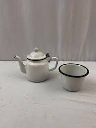 Vintage Enamelware Cream and Sugar Set - Etsy