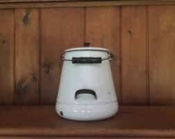 Large Vintage Enamel Coffee Pot, Wooden Bead and Wire Handle,farmhouse Kitchen Decor - Etsy