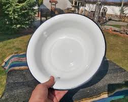 Vintage Enamel Wash Basin: Rustic Metal Kitchen Bowl, Garden Planter - Etsy New Zealand