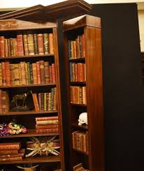 Mahogany Breakfront Bookcase - English Sheraton Open | eBay