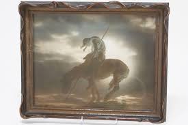 Lot - Antique Pie Crust Frame with Print