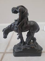 The End of the Trial Bookends - Inspired by James Earle Fraser Sculpture 1920s Bronze Clad Holdimg Bow Antique - Etsy