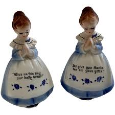 Enesco Give Us This Day Prayer Ladies Salt & Pepper Shakers ...