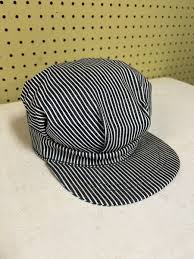 Vtg Hat Small United Hatter Cap & Millery Blue White Striped ...