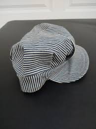 Vintage Train Conductor Hat Striped Railroad Engineer Cap ...