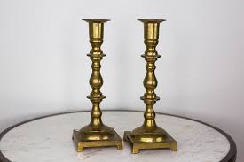 Brass Candlesticks - Square Base Pair – Arrow&Branch Home