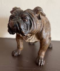 Large Antique Vienna Bronze Bulldog Dog Cold Painted | eBay