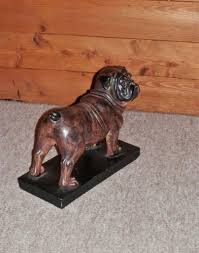 Vintage Large Model Of A British Bulldog Figure On Base 910g ...
