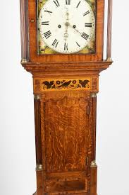 Lot - ENGLISH INLAID OAK TALL CASE CLOCK