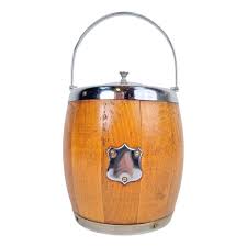 Vintage Wooden Ice Bucket Barrel with Ceramic Interior, 1960s | Chairish