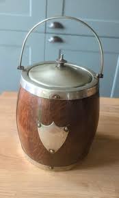 Vintage Oak Ice Bucket EPNS Trim & Ceramic Insert - Etsy