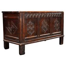 17th Century Carved Oak Coffer, 1680s | Chairish