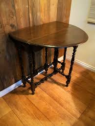 English Antique 19th C Bobbin Gate Leg, Drop Leaf Oak Table ...