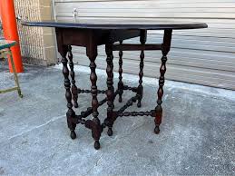 Antique English Walnut Gate Leg Dining Table | Chairish