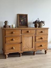 Antique English Pine Sideboard - Etsy