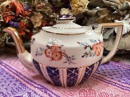 1930s Queen Anne AW&S Arthur Wood & Sons England Teapot Orange floral 6”h x 9.25 | eBay