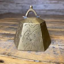 Vintage Etched Solid Brass 3" Chinese Hexagon Temple ...