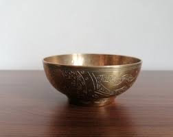 Vintage Brass Shell Shallow Bowl - Etsy