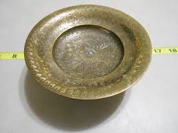 Vintage Brass Lifted Tray Hand Etched Made in India by J. D. ...