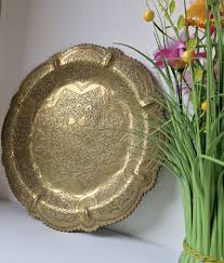 Antique Brass Tray, Vintage Handmade Tray Decorated, Vintage ...