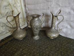 Vintage Garniture of Brass Snake Vases - Etsy