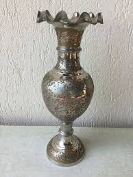 Large Metal Vase With Chiseled Oriental Motifs - Etsy