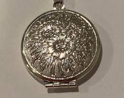 Sterling Round Locket Pendant Etched Floral Flowers 4 Necklace 925 Silver Vintage Jewelry Birthday Anniversary Christmas Gift Bridal - Etsy