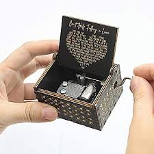 Wood Music Box Antique Engraved Musical Boxes Case for Love ...