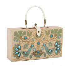 Sold at Auction: Enid Collins of Texas 1963 hand decorated Pavan II "Original Box Bag" 12"H x 11"W x 3"D