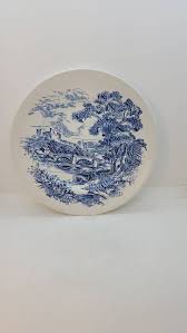 Set of Four Enoch Wedgwood "countryside" Tunstall Ltd Blue on White Dinner Plates, 10 Inches in Diameter, Made in England, 1950's (2170) - Etsy India